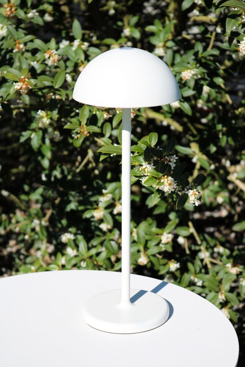 Lucide JOY - Dobíjacia stolová lampa Outdoor - Batéria - Ø 12 cm - LED Rozm. - 1x1,5W 3000K - IP54 - Biela